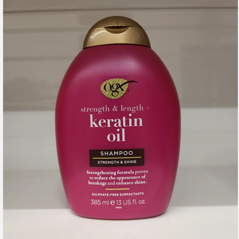 شامپو بدون سولفات ضد شکنندگی مو او جی ایکس Ogx حاوی روغن کراتین 385ml