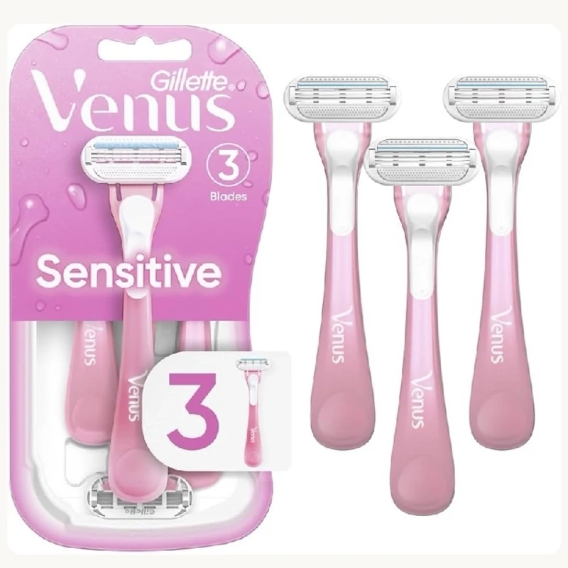 تیغ اصلاح 3 عددی ژیلت ونوس زنانه مدل Sensitive