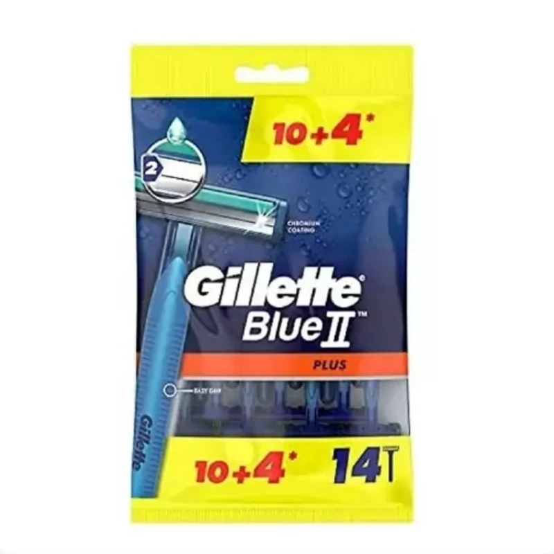 خودتراش ژیلت مدل Blue 2 Plus بسته 14 عددی اصلی