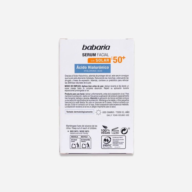 سرم ضد آفتاب هیالورونیک اسید SPF +50 باباریا