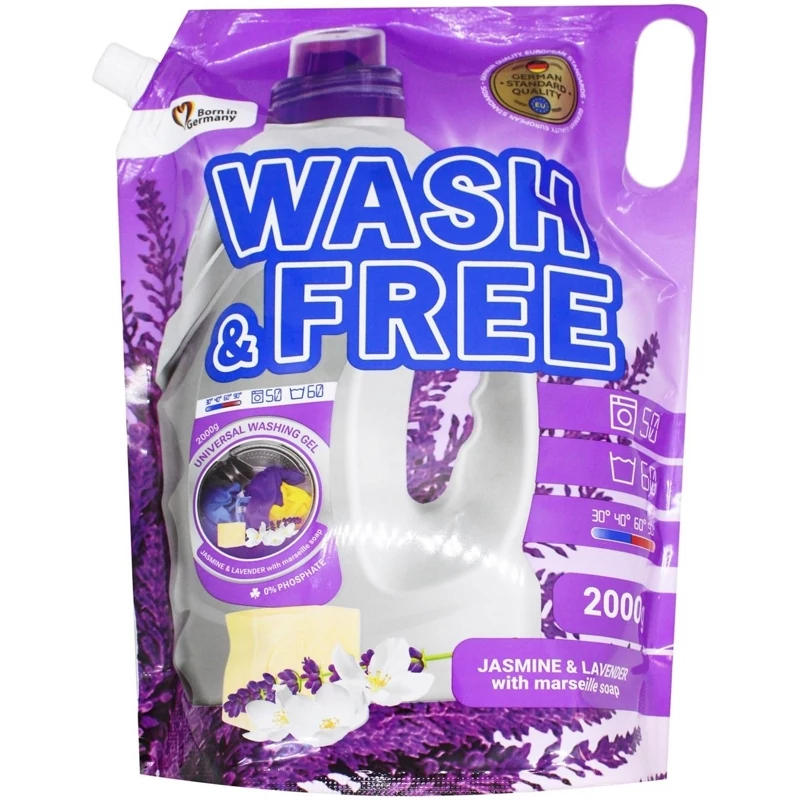 ژل لباسشویی یونیورسال Wash Freeبارایحه یاس و اسطوخودوس