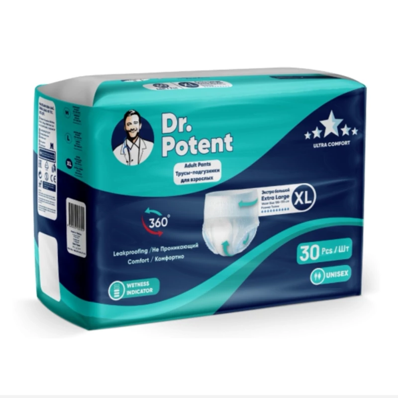 پوشک بزرگسال شورتی دکتر پوتنت Dr Potent بسته 30 عددی