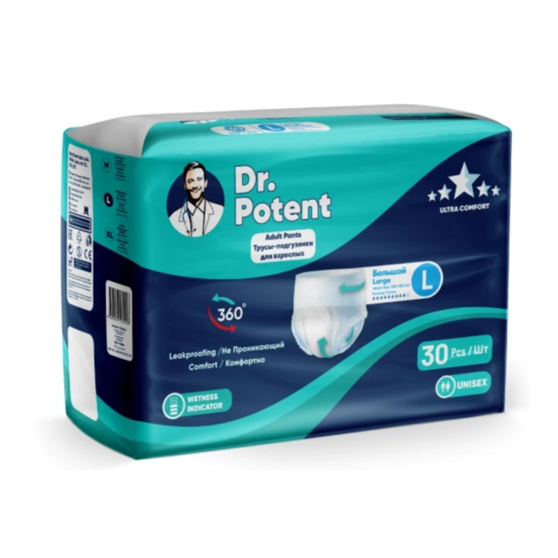 پوشک بزرگسال چسبی دکتر پوتنت Dr Potent بسته 30 عددی