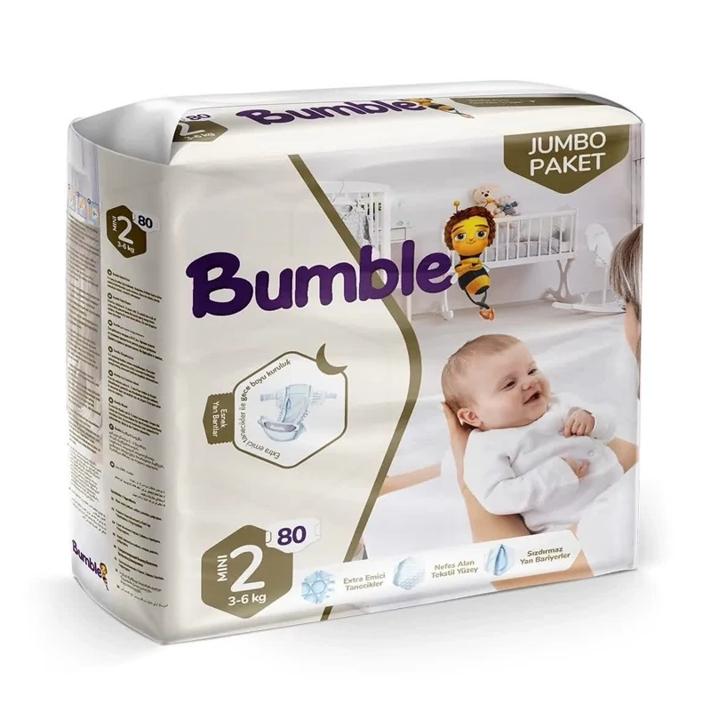 پوشک چسبی کودک بامبل bumble baby diaper مدل jumbo paket