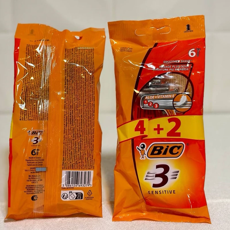 خودتراش بیک 3تیغ sensitive بسته 6عددی