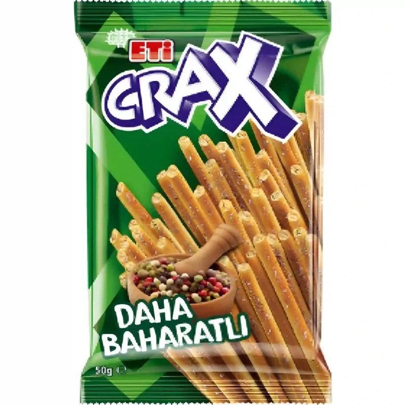 چوب شور اتی کراکس با ادویه باهاراتی Eti Crax Daha Baharatli وزن 50 گرم
