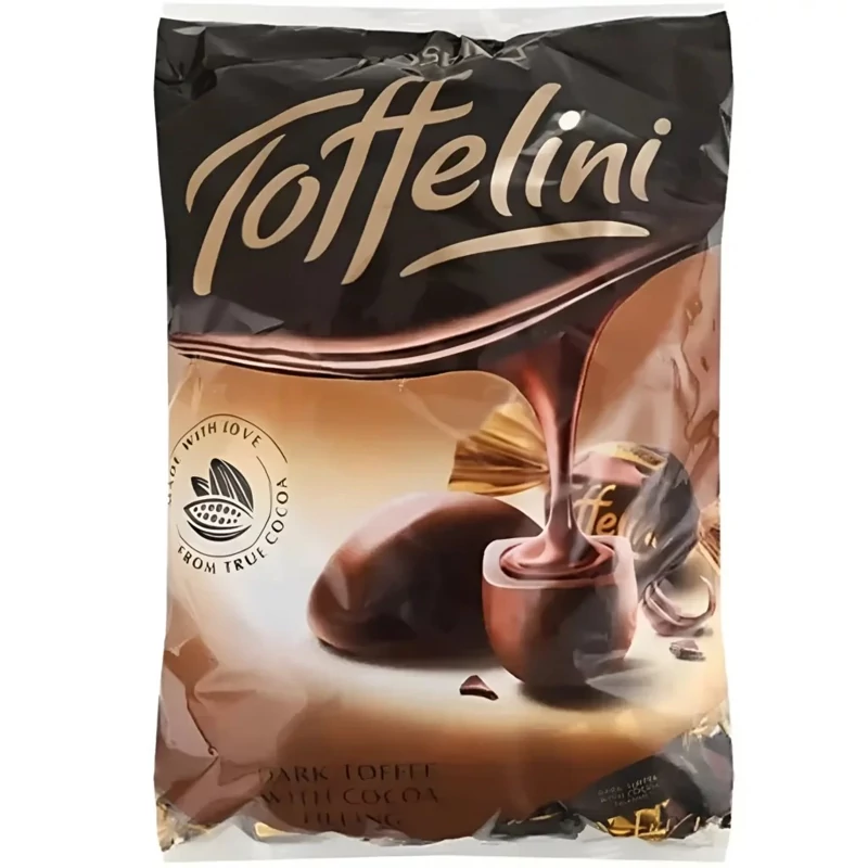 تافی تافلینی روشن با مغز کرم شکلات تلخ Roshen Toffelini بسته 1 کیلویی