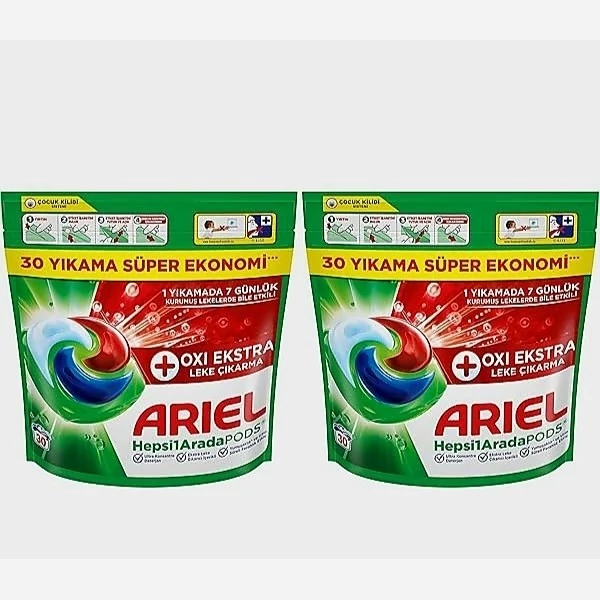 قرص ماشین لباسشویی30عددی آریل لکه برمدل PODS،OXI Extra