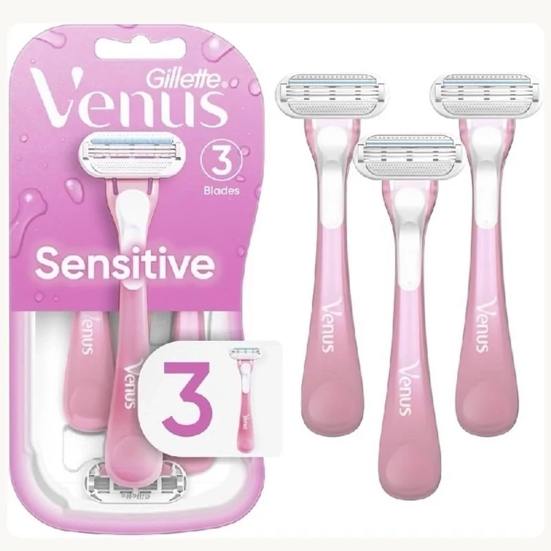 تیغ اصلاح 3 عددی ژیلت ونوس زنانه مدل Sensitive