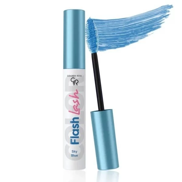 ریمل رنگی flash lashگلدن رز مدل blue sky 03