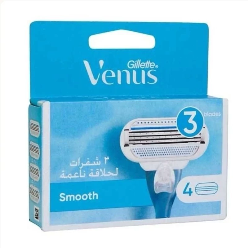 تیغ یدک ونوس 3 لبه مدل Smooth پک 4 عددی
