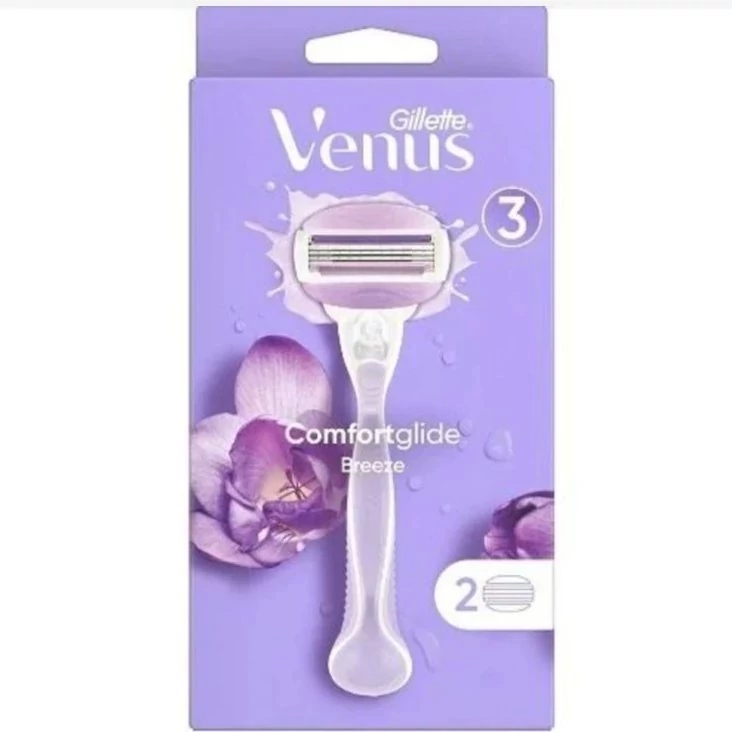 تیغ اصلاح ژیلت ونوس زنانه مدل Comfortglide Breeze با دو یدک