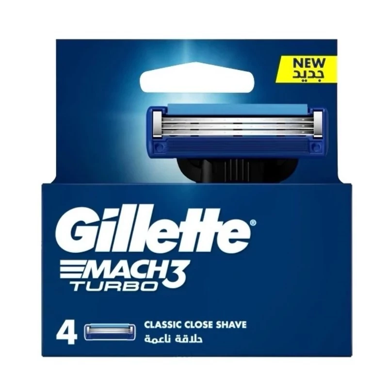 ِیدک تیغ اصلاح ژیلت مدل MACH3 TURBO بسته 4 تایی