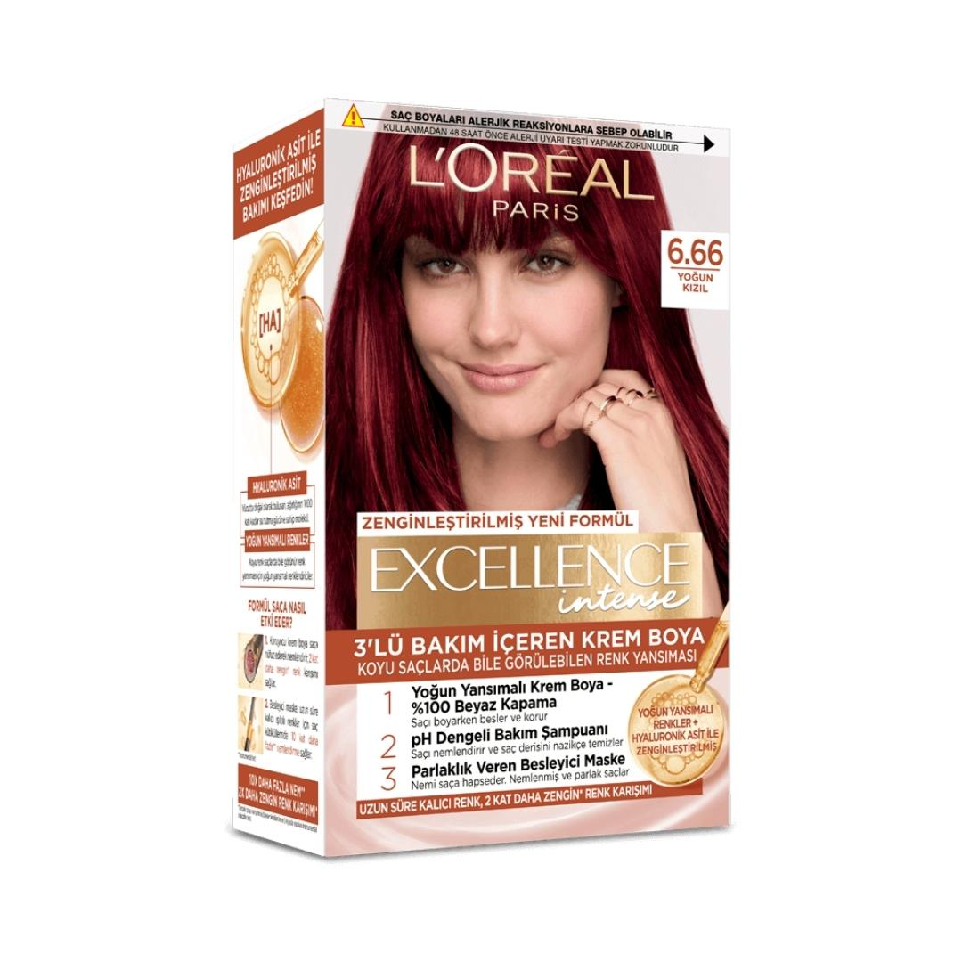 کیت رنگ مو لورال 6.66 رنگ شرابی تیره yogun kizil