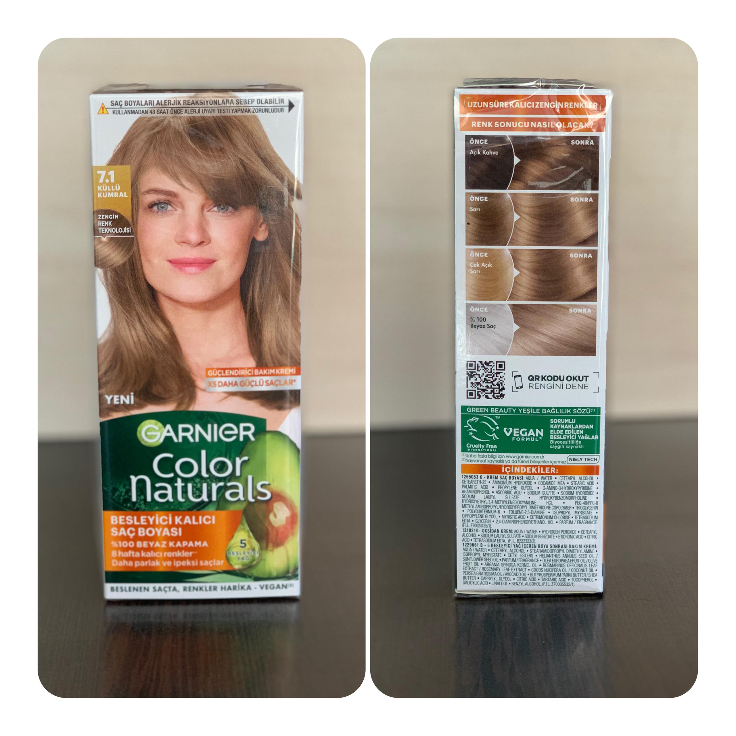 کیت رنگ مو گارنیر شماره ۷٫۱ پایه رنگ کاراملی دودی