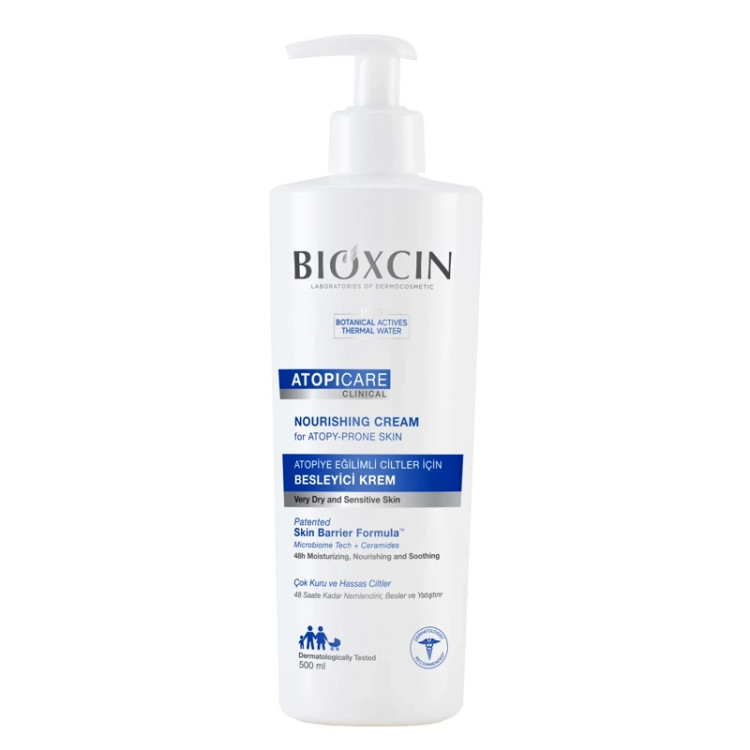 کرم مرطوب کننده صورت و بدن بیوکسین BIOXCIN مناسب پوست های خشک و حساس حجم 500 میل