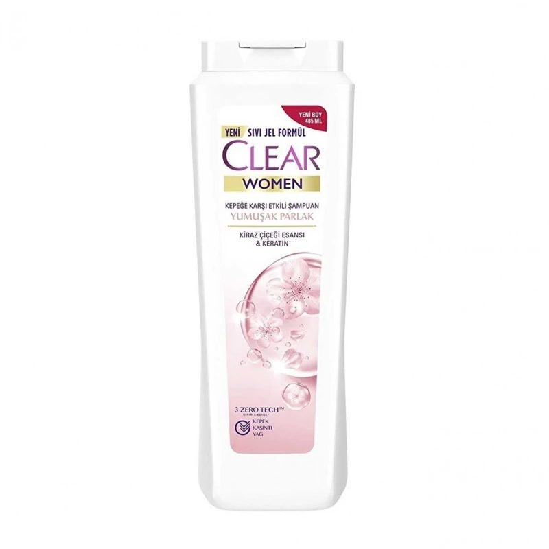 شامپو کلیر زنانه حجم 350 میل مدل CLEAR WOMEN Yumusak Parlak ضد شوره