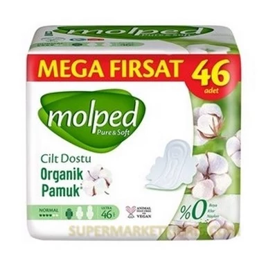 نوار بهداشتی مولپد molped مدل Pure and soft بسته 46 عددی سایز نرمال