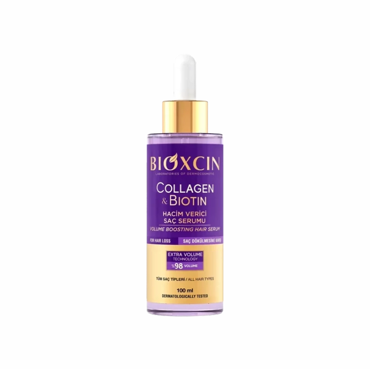 سرم مو ضد ریزش و حجم دهنده بیوکسین BIOXCIN حاوی کلاژن و بیوتین حجم 100 میل