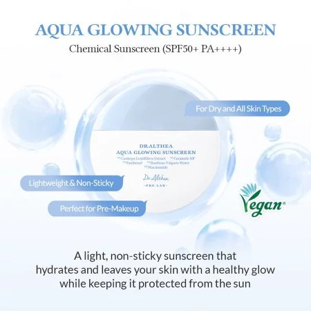 ضد آفتاب آبرسان و روشن کننده دکتر آلتیا Dr.Althea مدل Aqua Glowing حجم 45 میل