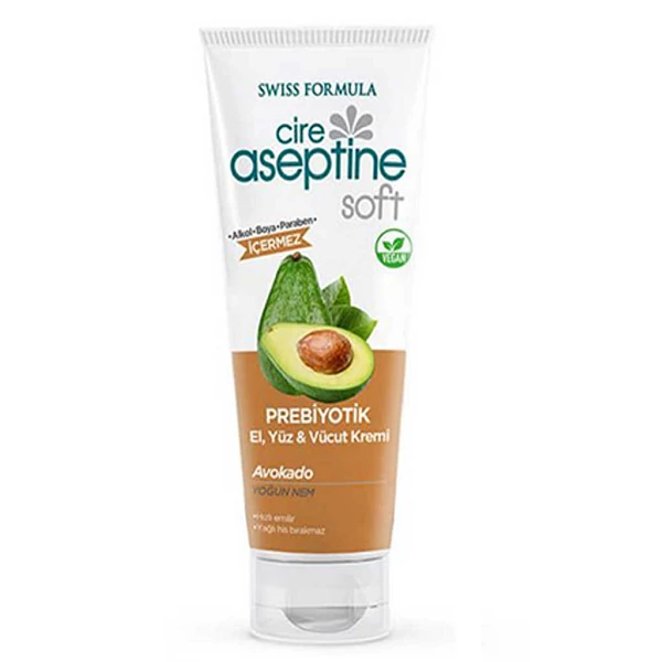 کرم مرطوب کننده تیوپی دست, صورت و بدن پروبیوتیک آسپتین Aseptine حاوی عصاره آووکادو حجم 200 میل