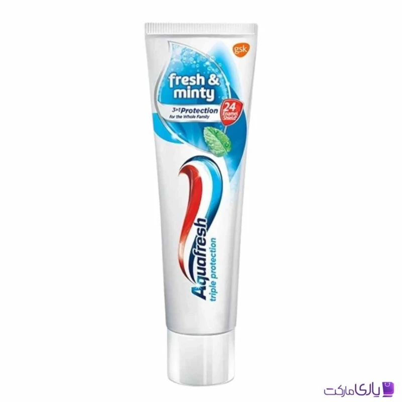 خمیر دندان آکوافرش مدل Fresh & Minty سه‌گانه محافظت حجم 75 میل