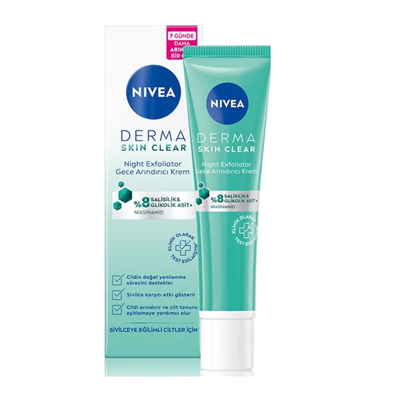 کرم لایه بردار شب نیوآ مدل Derma Skin Clear حجم 40 میل