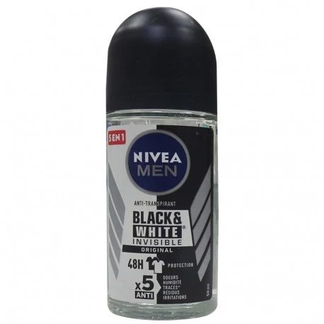 رول ضد تعریق مردانه نیوآ مدل Black & White invisible original حجم 50 میل اروپایی