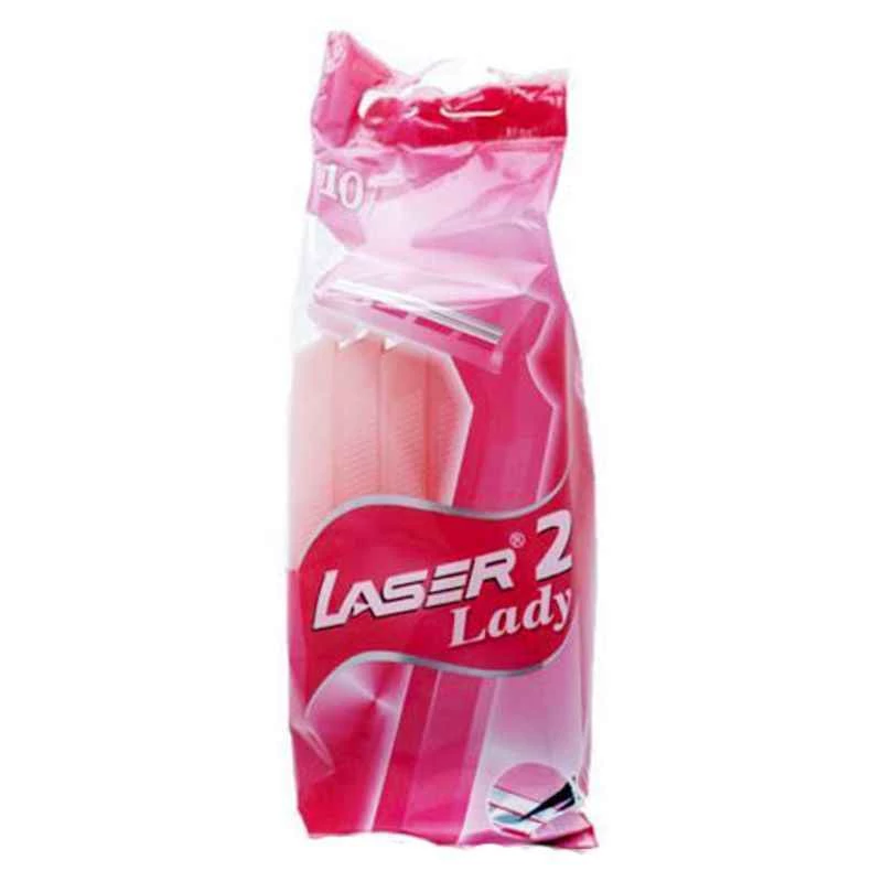 خودتراش زنانه دو تیغ لیزر Laser بسته 10 عددی