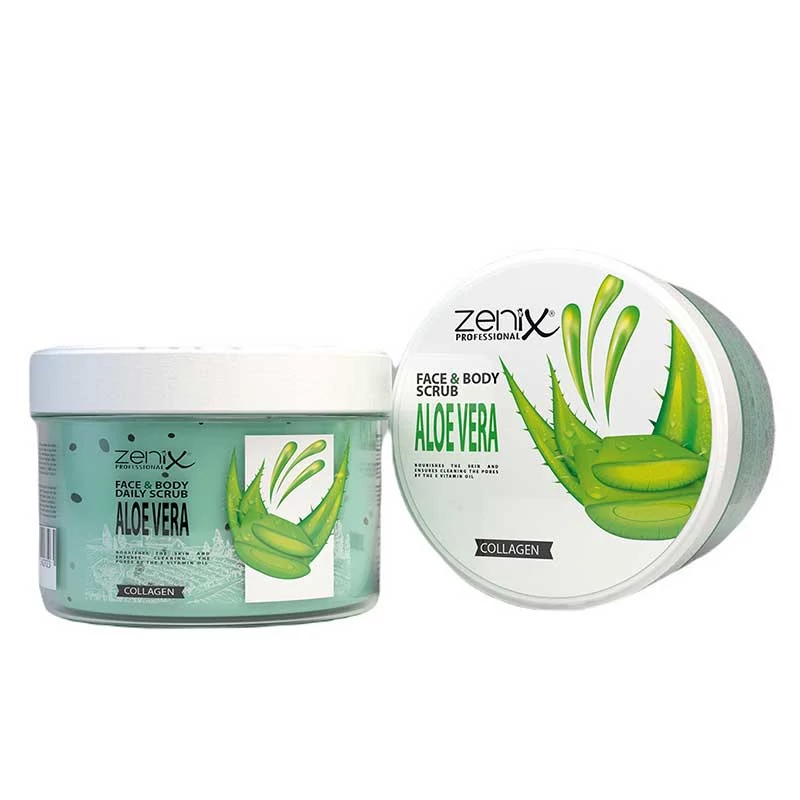 اسکراب آلوئه ورا Aloe vera زنیکس Zenix مناسب صورت و بدن حجم 275 میل