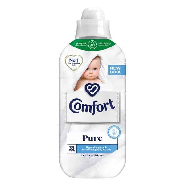 نرم کننده لباس کامفورت Comfort مدل Pure مناسب پوست‌های حساس مناسب برای 33 بار شستشو حجم 990 میل