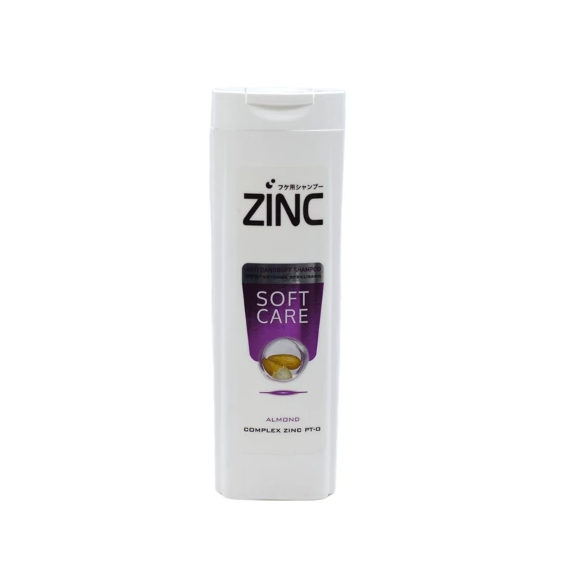 شامپو ضد شوره زینک ZINC مدل Soft Care حاوی عصاره بادام حجم 340 میل