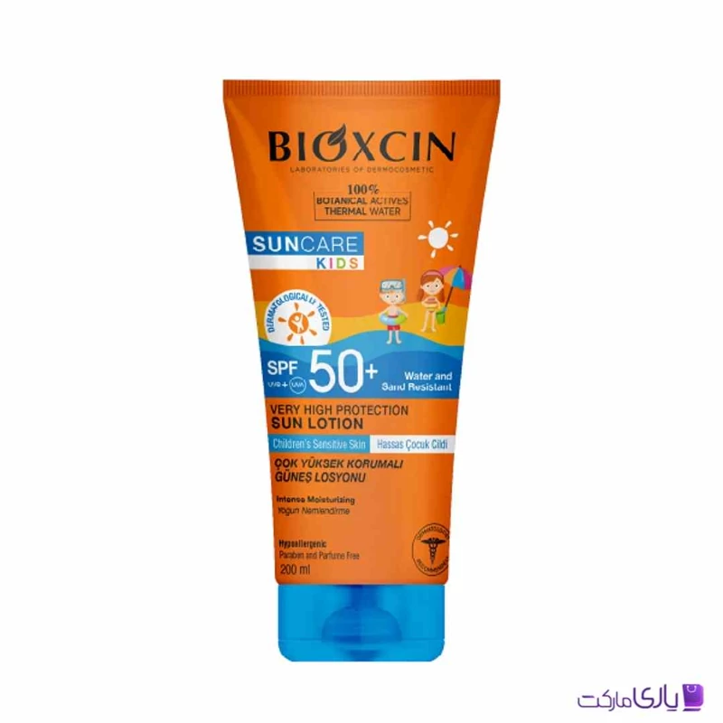 ضد آفتاب صورت و بدن بیوکسین Bioxcin مناسب نوزاد و کودک حجم 200 میل