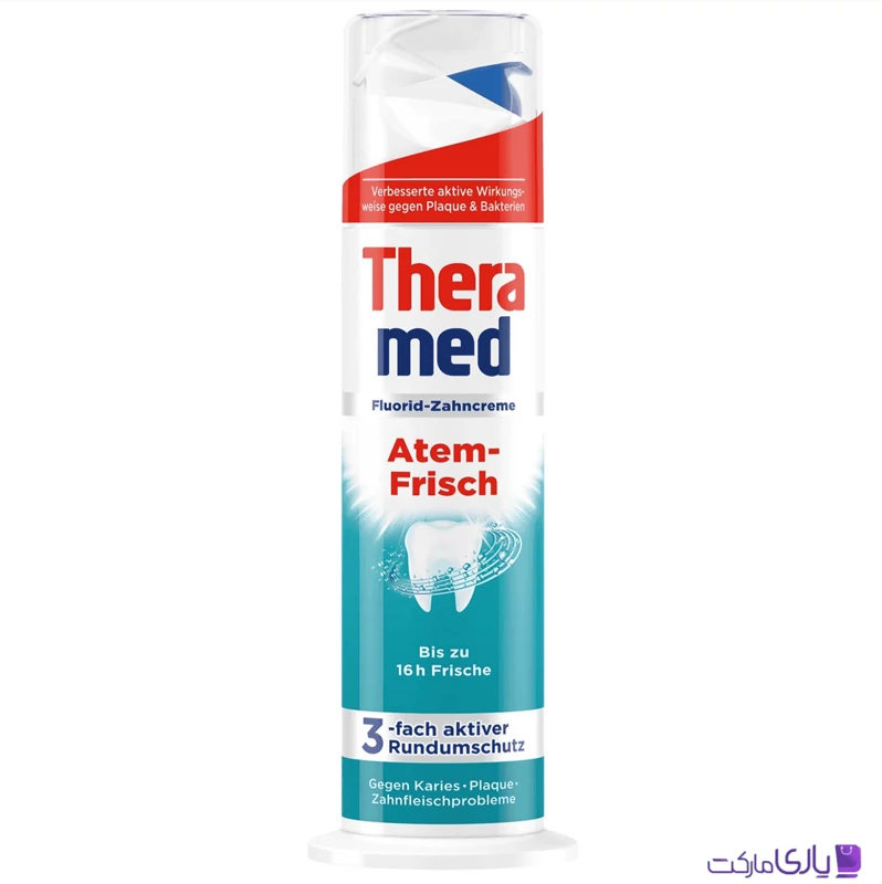 خمیر دندان پمپی ترامد Thera Med خنک کننده حجم 100 میل