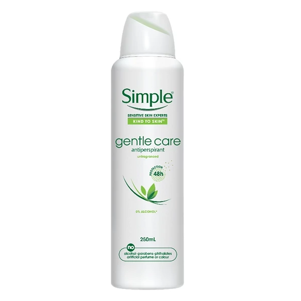 اسپری ضد تعریق سیمپل مدل Gentle Care حجم 250 میل