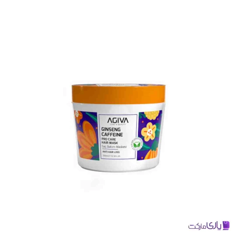 ماسک موی آگیوا مدل Ginseng & Caffeine ضد ریزش و تقویت‌کننده حجم 300 میل