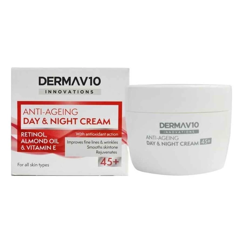 کرم روز شب درماویتن Derma V10 حاوی ریتونل مناسب انواع پوست ها 50 میل