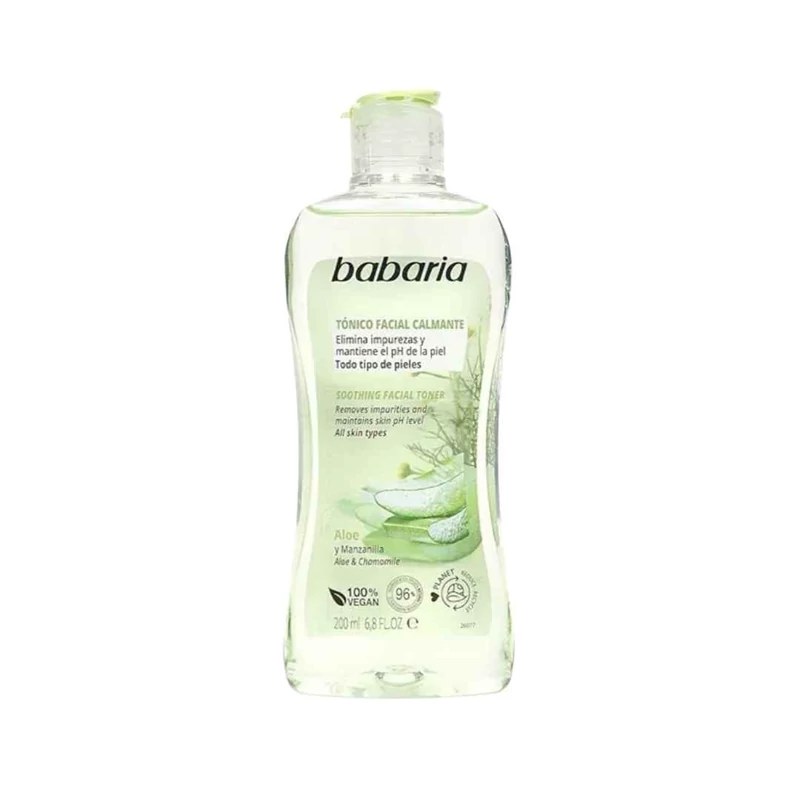 تونر صورت تسکین‌دهنده باباریا مدل Aloe حجم 200 میل