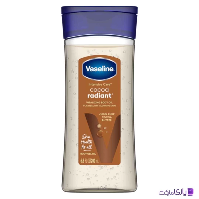 روغن بدن ژلی وازلین سری Intensive Care مدل Cocoa Radiant روغن بدن انرژی‌بخش حجم 200 میل