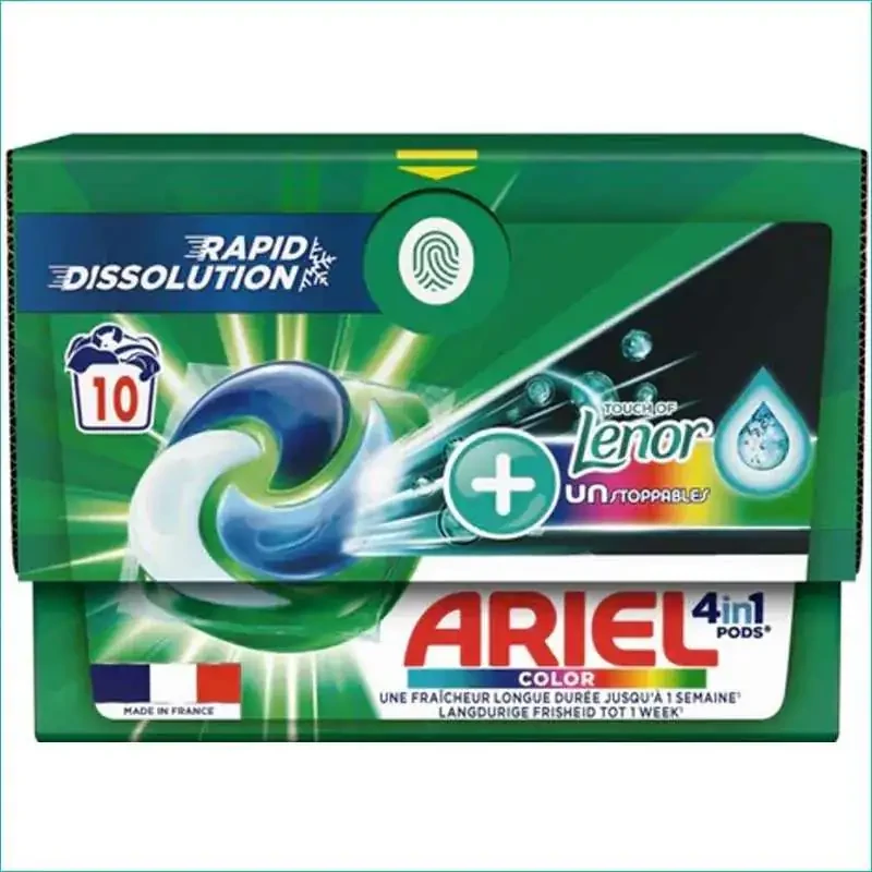 قرص ماشین لباسشویی آریل 4 در 1 مدل Ariel 4in1 Pods مناسب لباس های رنگی بسته 10 عددی