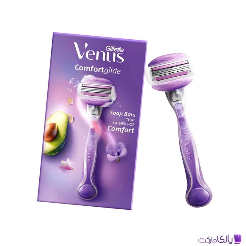 خود تراش ژیلت ونوس مدل ComfortGlide حاوی عصاره آووکادو