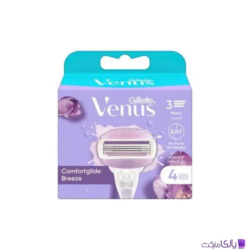 تیغ یدک خود تراش ژیلت ونوس مدل Comfortglide Breeze بسته 4 عددی