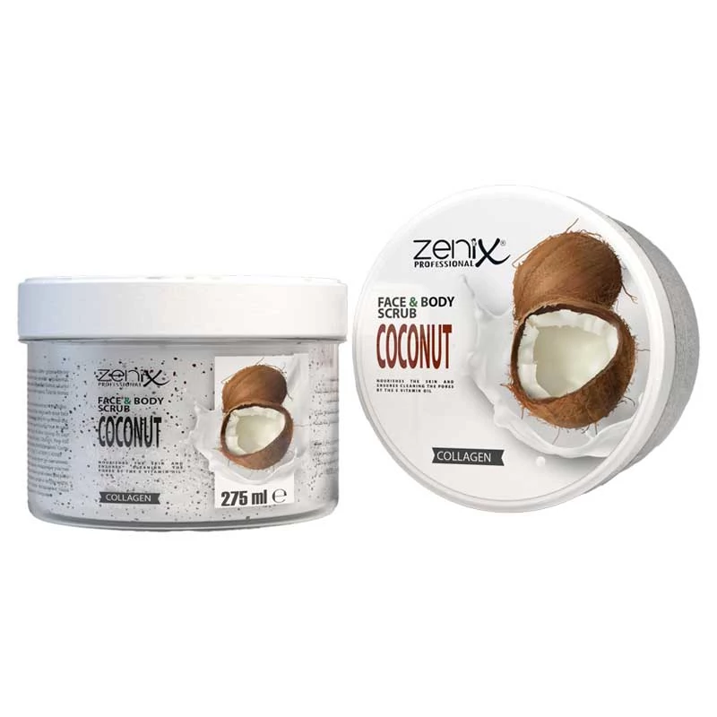 اسکراب نارگیل coconut زنیکس Zenix مناسب صورت و بدن حجم 275 میل