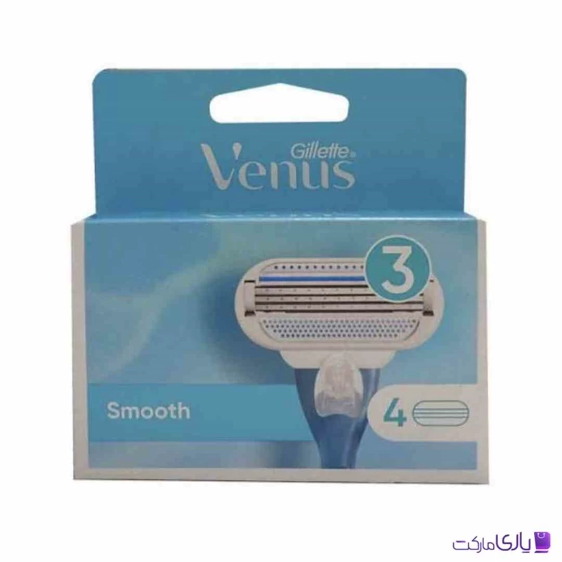 تیغ یدک خود تراش ژیلت ونوس 3 لبه Venus Smooth بسته 4 عددی