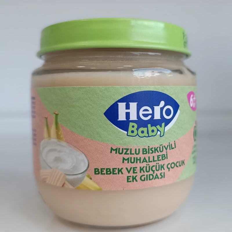 پوره میوه ماست و موز و بیسکوییت 120گرمی +6 هیرو Hero
