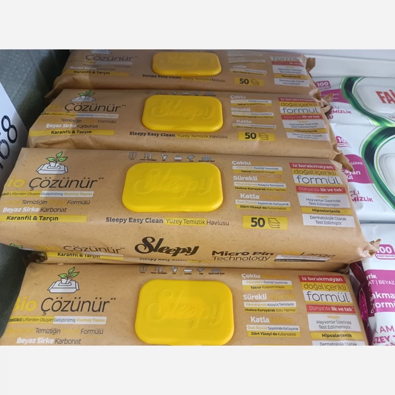 دستمال مرطوب مخصوص تی اسلیپی Sleepy قابل شستشو سایز 3XL بسته 50 عددی