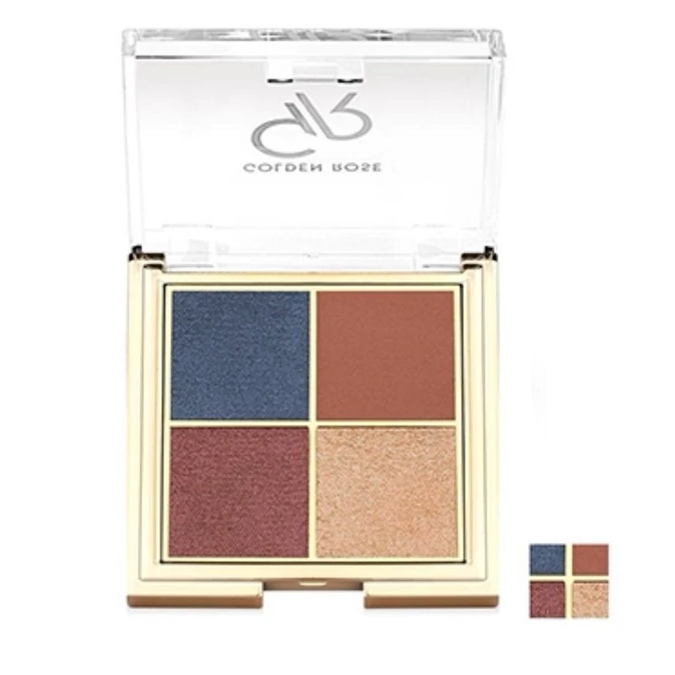 پالت سایه چشم پودری 4 رنگ گلدن رز مدل Quattro شماره 03 رنگ Blue CHarm