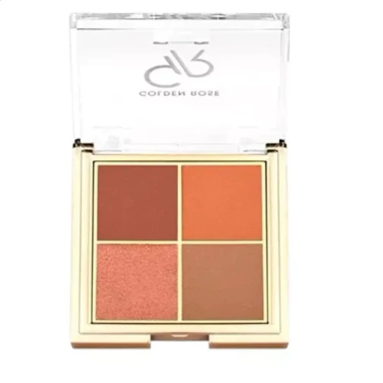 پالت سایه چشم پودری 4 رنگ گلدن رز مدل Quattro شماره 05 رنگ Red Brick