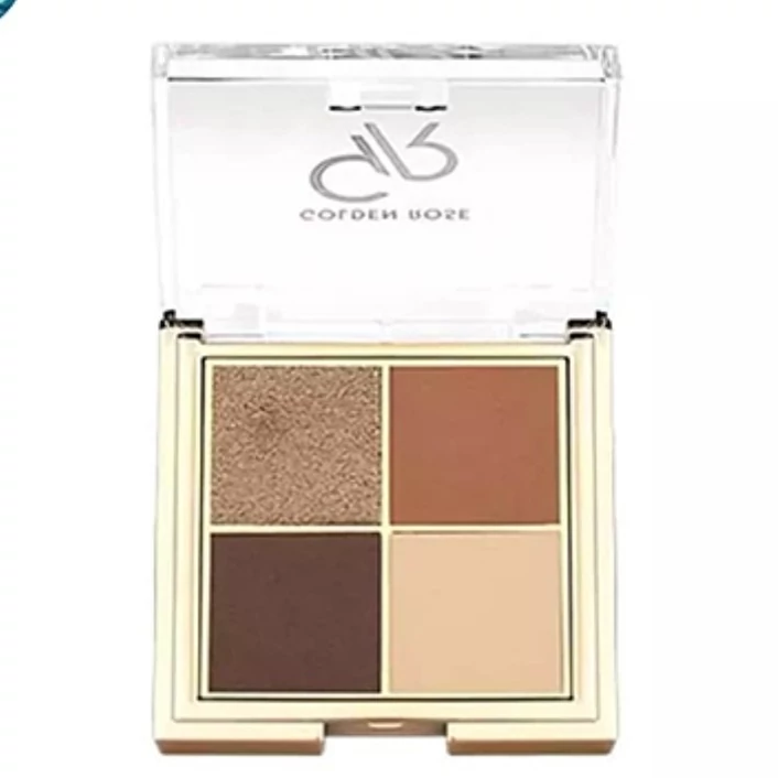 پالت سایه چشم پودری 4 رنگ گلدن رز مدل Quattro شماره 04 رنگ Coffee Dream