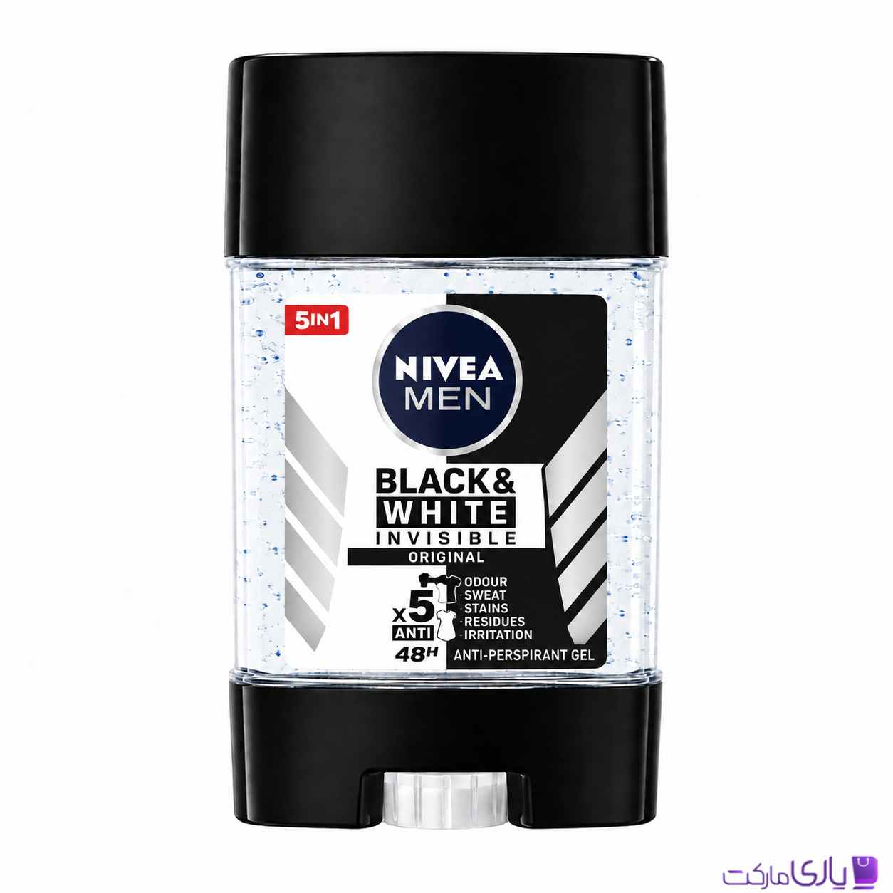 استیک ضد تعریق دانه دار مردانه نیوآ مدل Black & White محافظت 5 گانه محافظت 48 ساعته حجم 70 میل